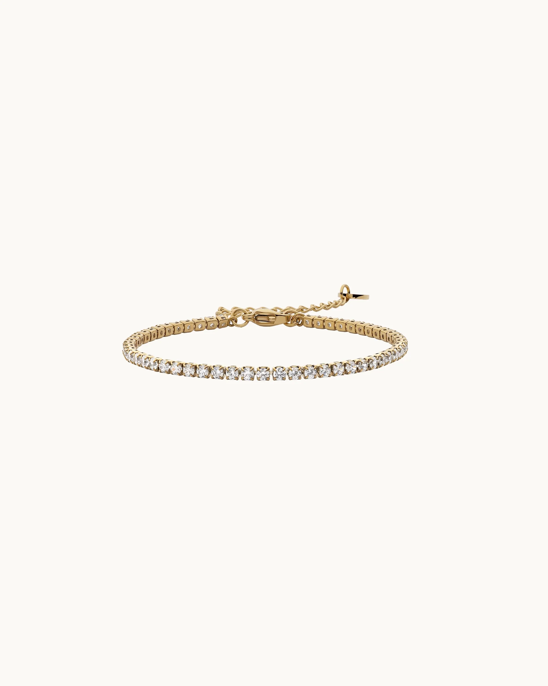 Alisha Tennis Bracelet in Gold - 2mm - Image 4