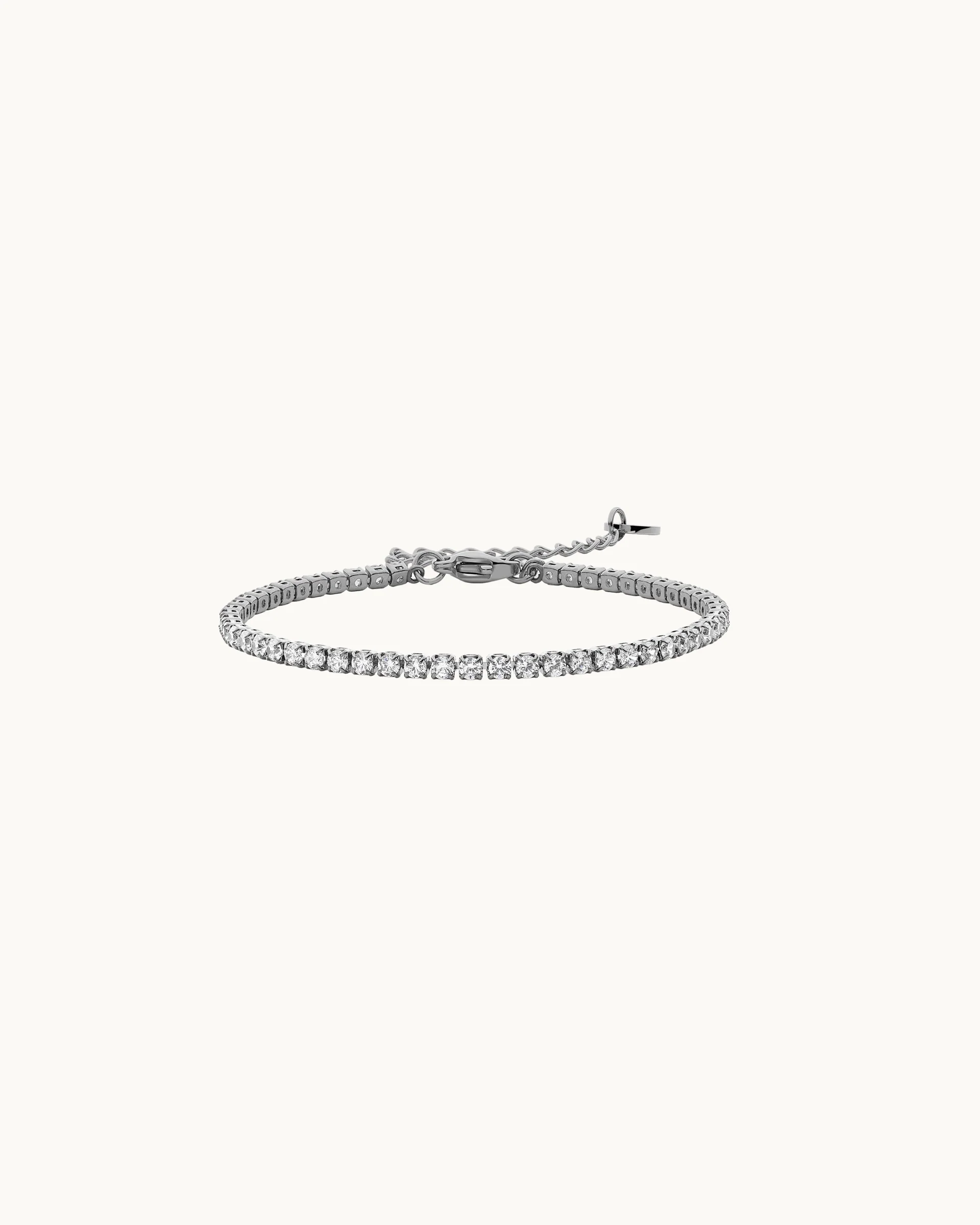 Alisha Tennis Bracelet in Silver - 2mm - Image 4