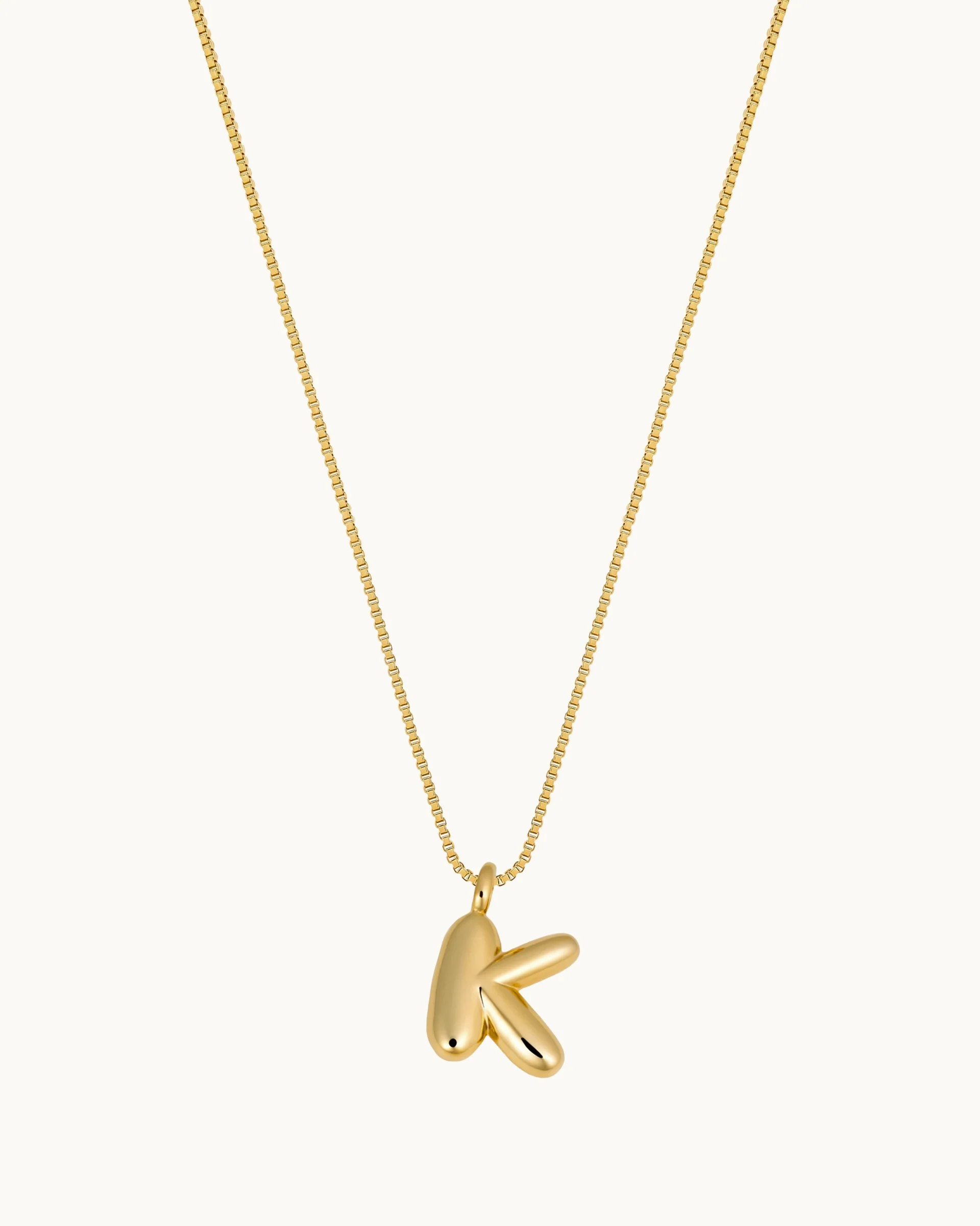 Aqua Bubble Initial 'K' Necklace in Gold