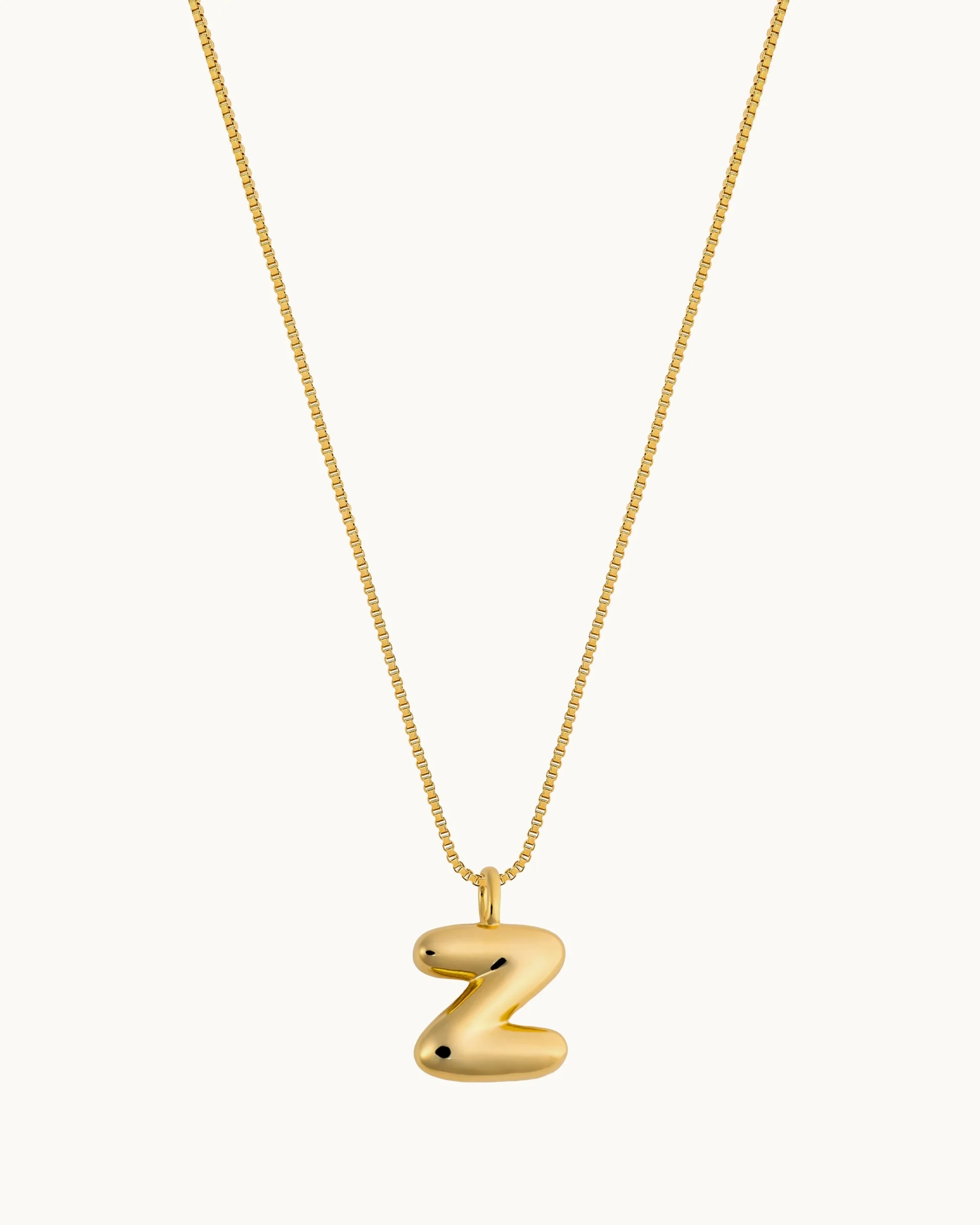 Aqua Bubble Initial 'Z' Necklace in Gold