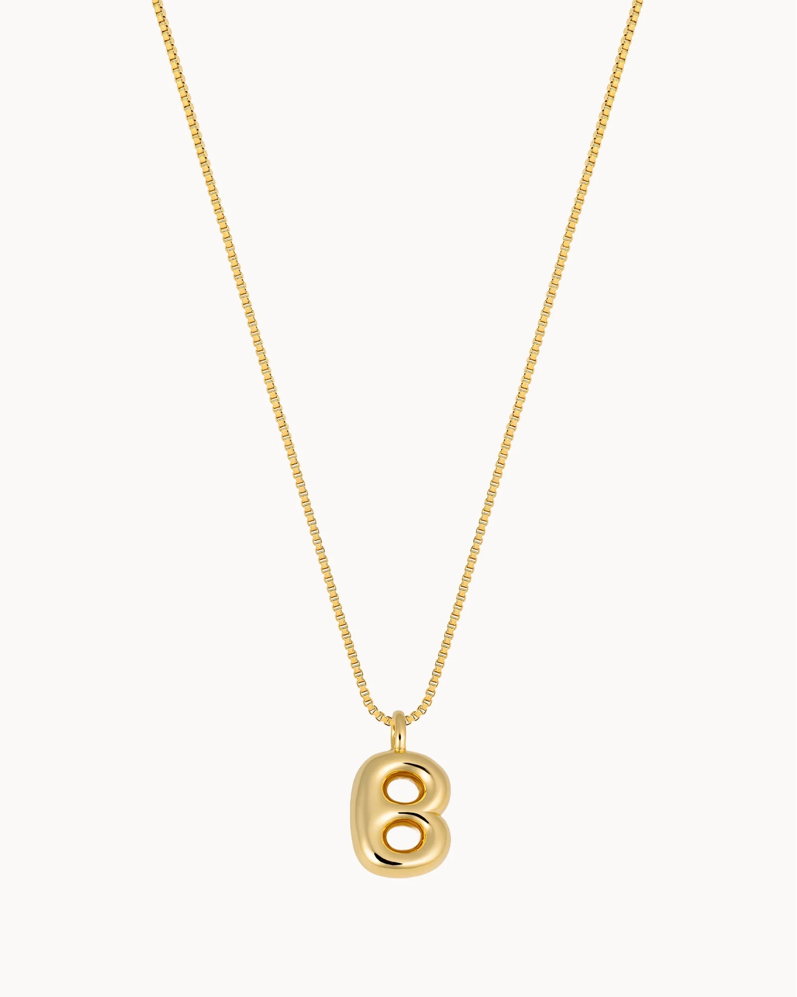 Bubble Initial 'B' Necklace in Gold