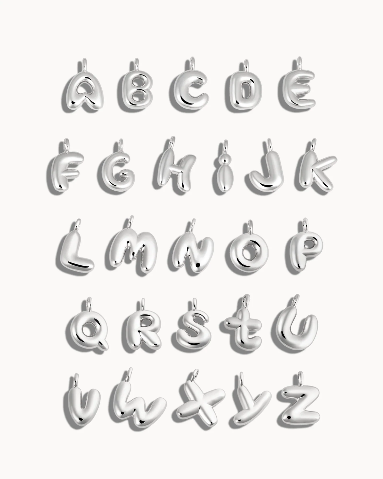 Bubble Initial 'J' Necklace in Silver - Image 3