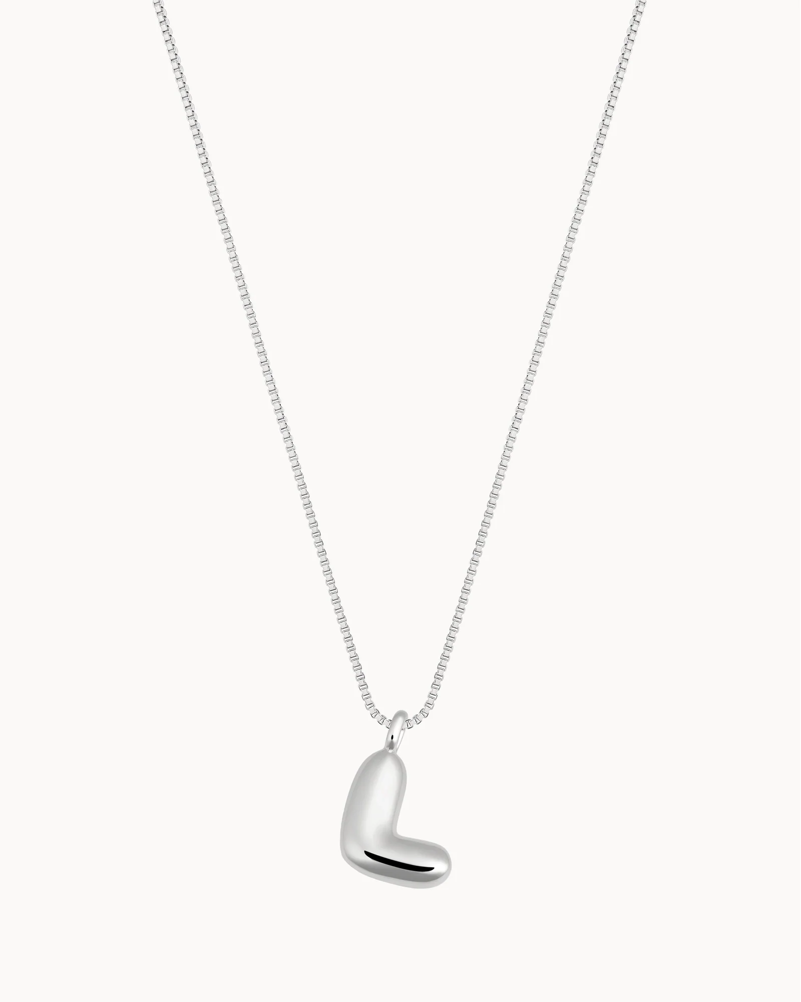 Bubble Initial 'L' Necklace in Silver