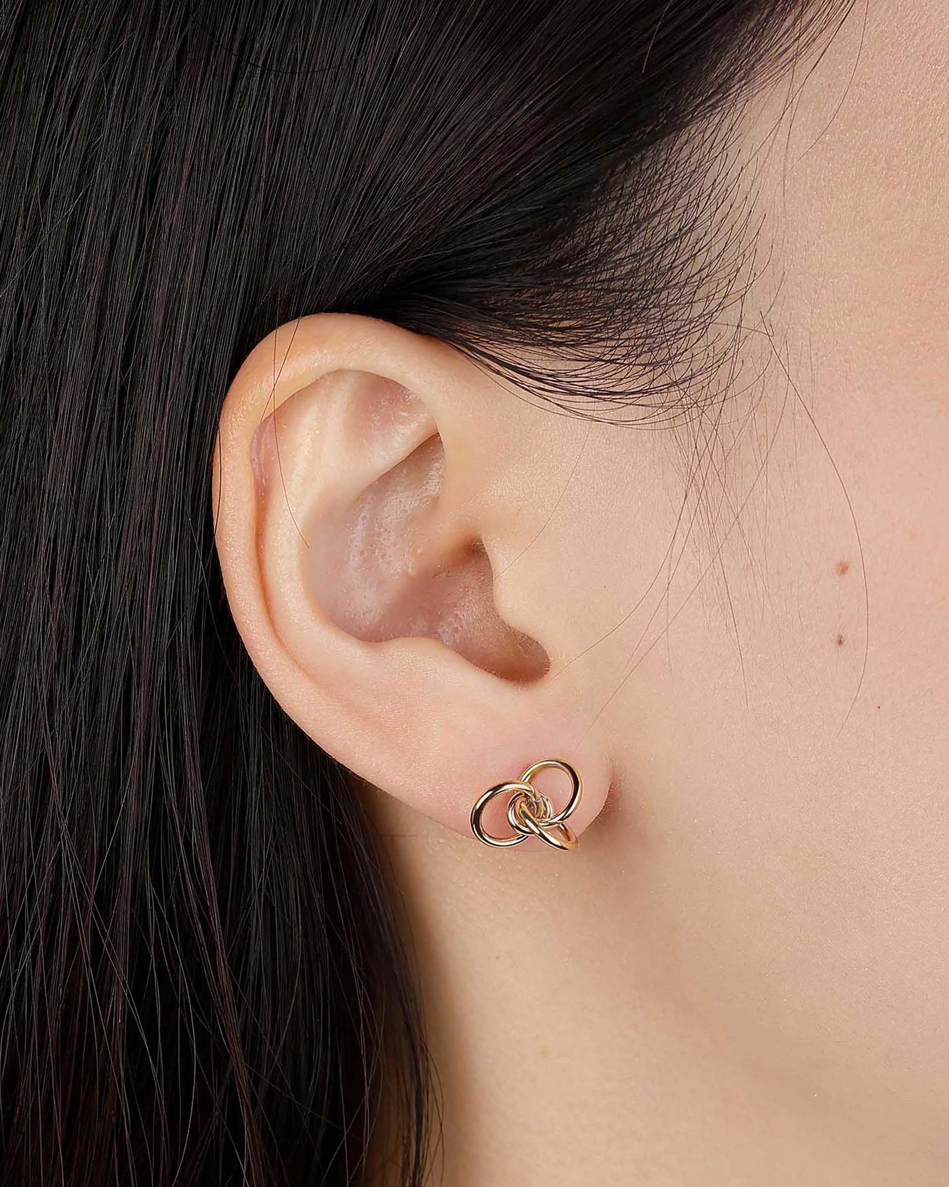 Mindy Knotted Stud Earrings in Gold - Image 3