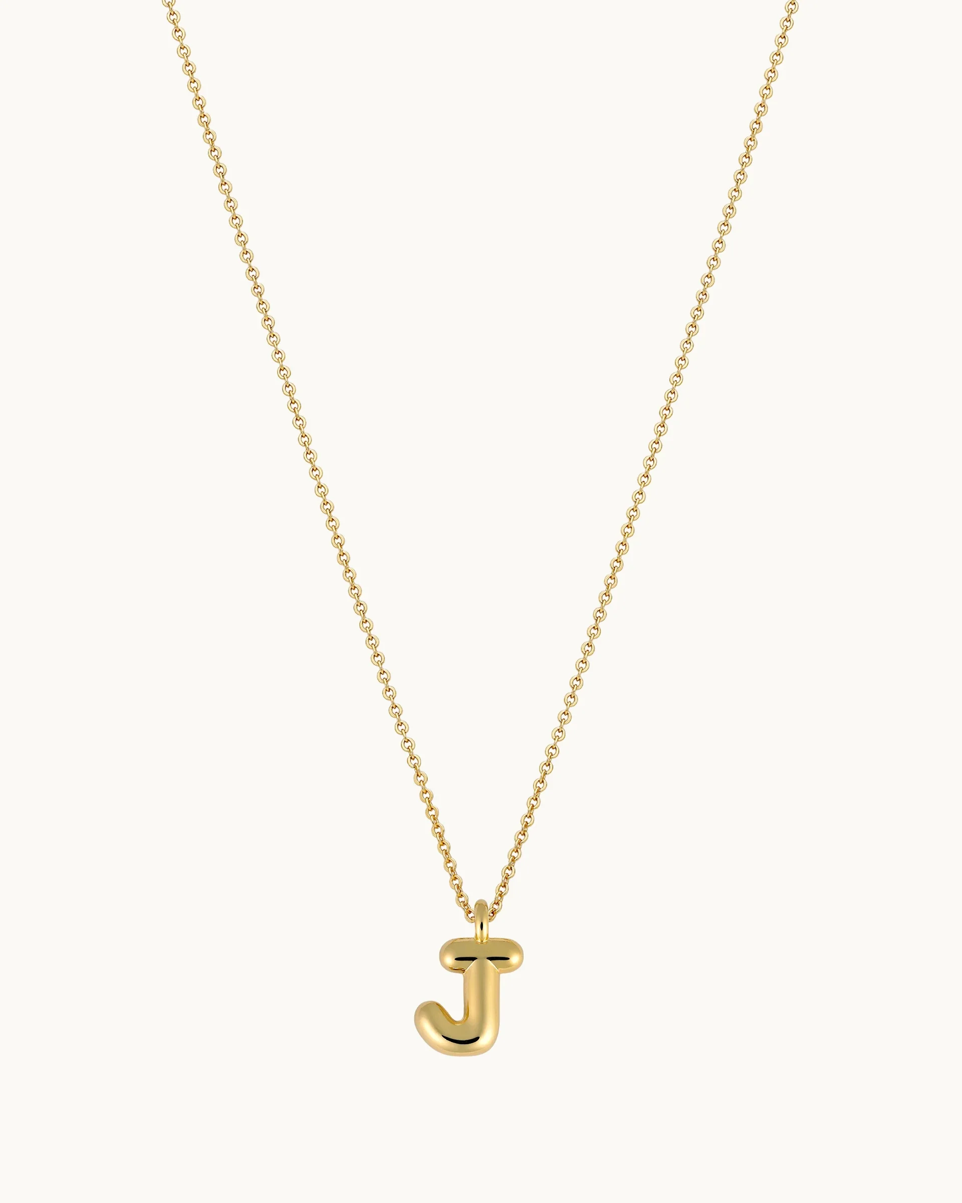 Mini Bubble Initial 'J' Necklace in Gold