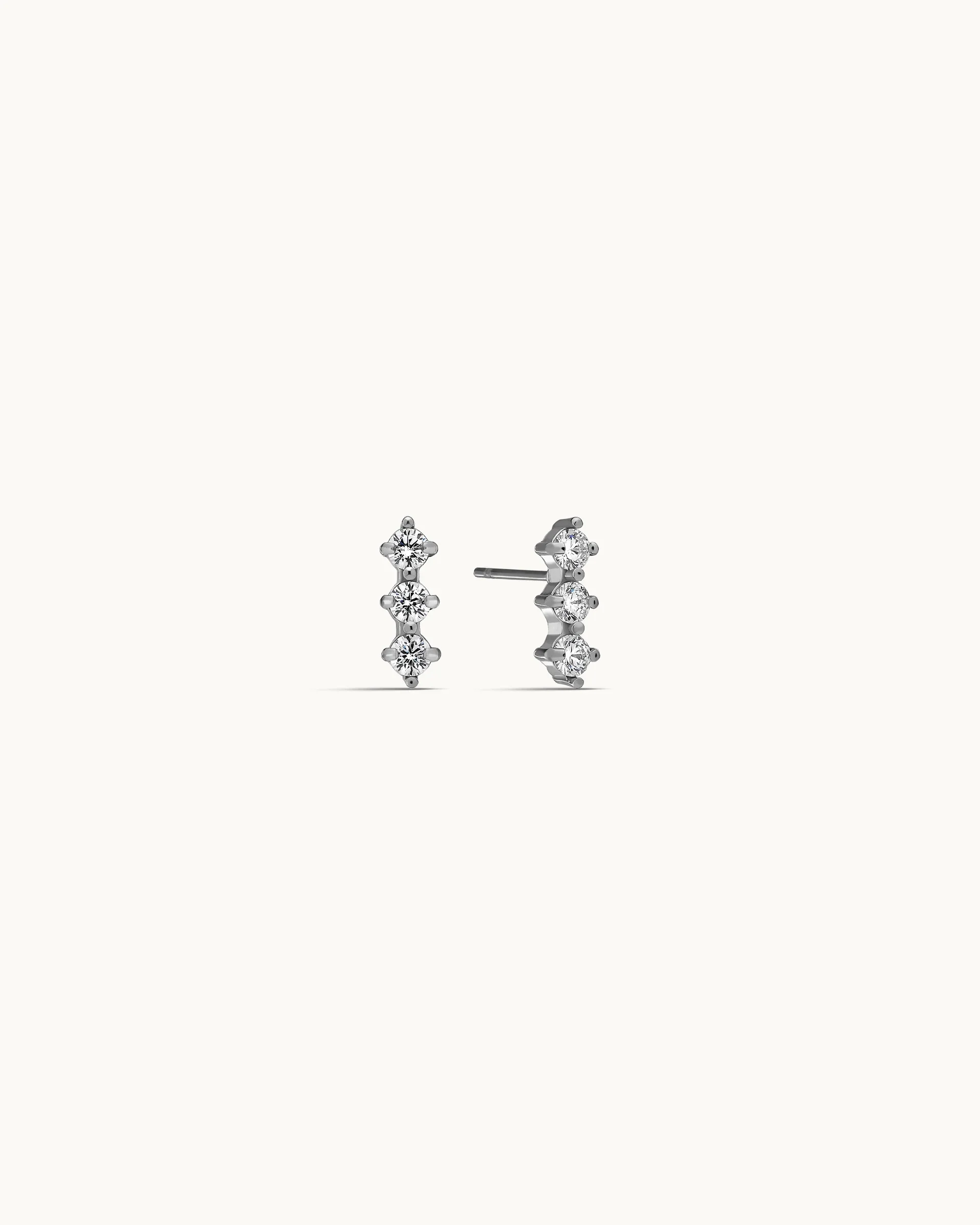 Myrtle Trio Stud Earrings in Silver