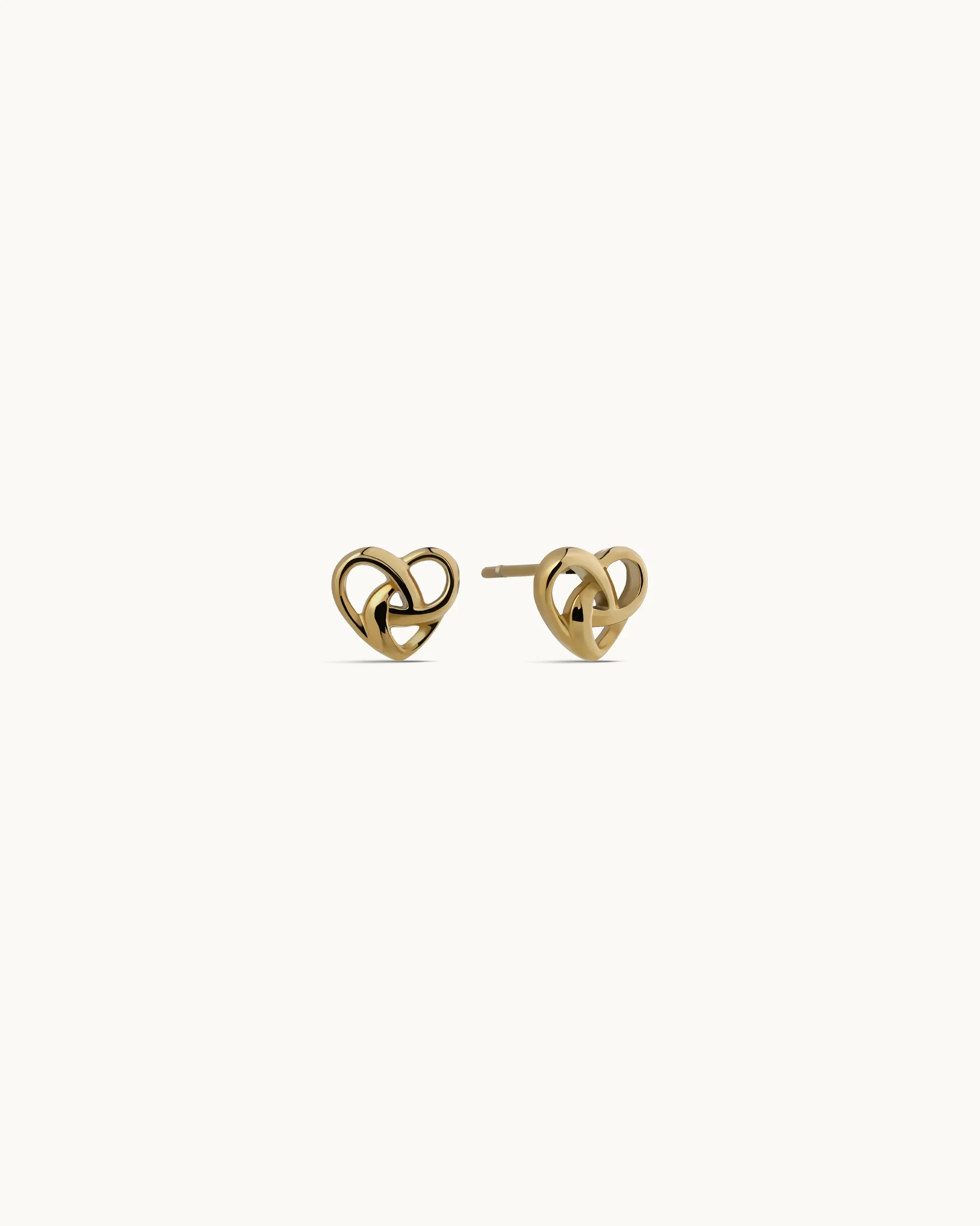 Rachelle Heart Stud Earrings in Gold