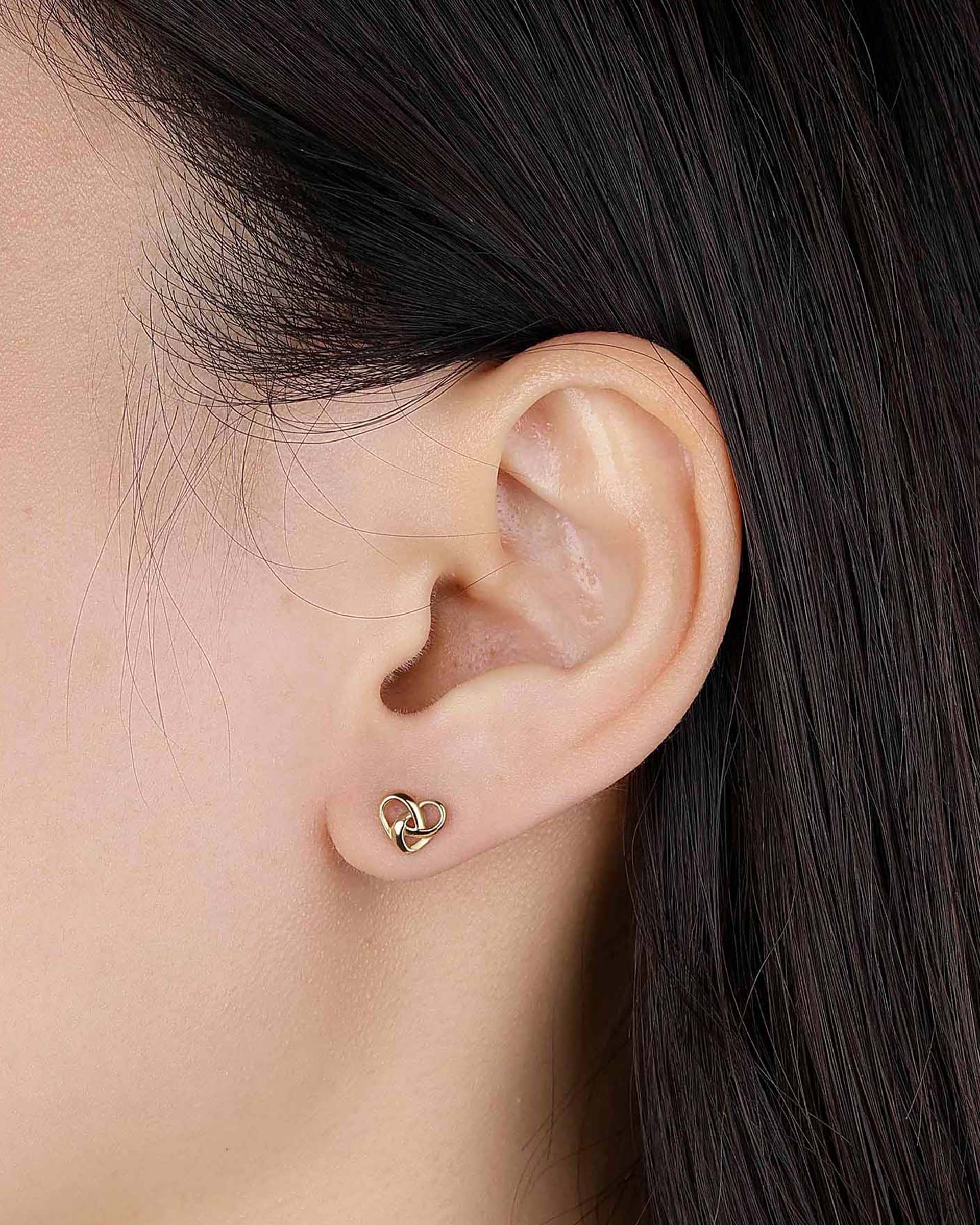 Rachelle Heart Stud Earrings in Gold - Image 2