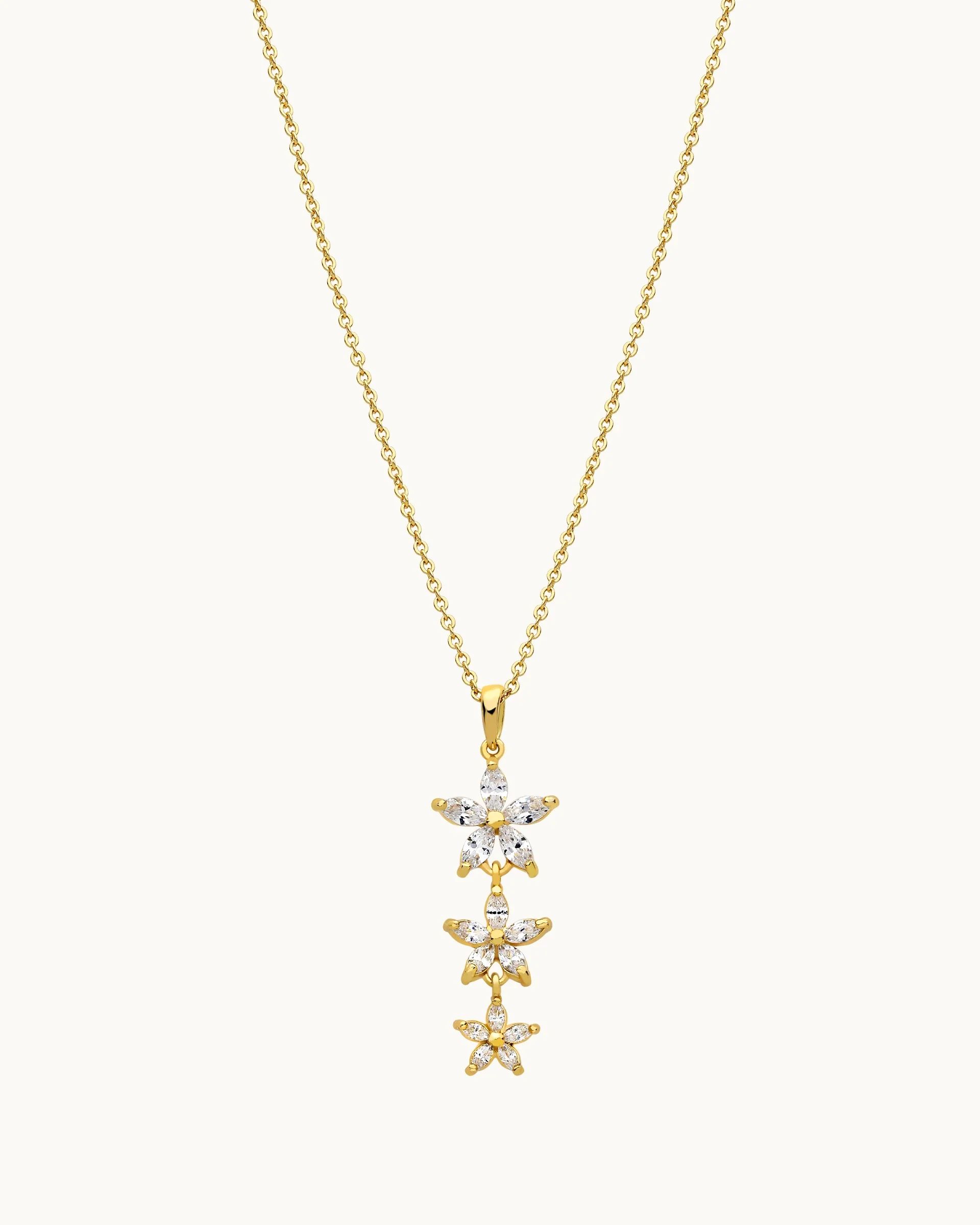 Rosanna Floral Necklace in Gold