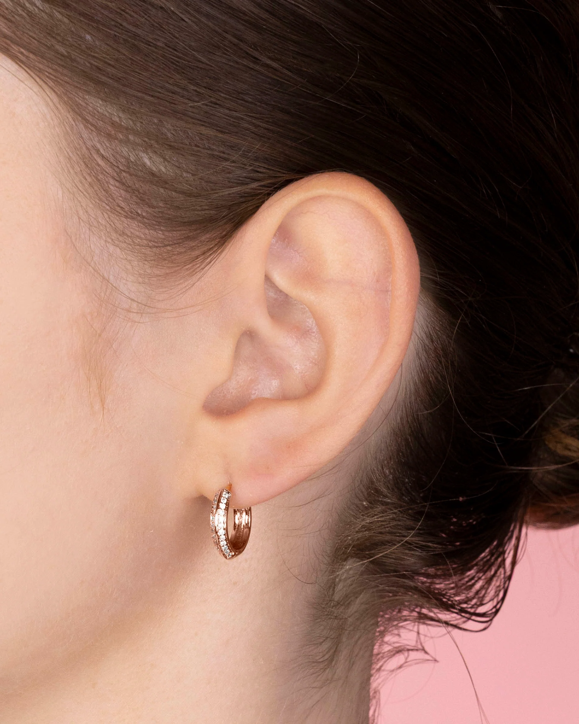 Stella Hoop Earrings in Rose Gold - Image 3