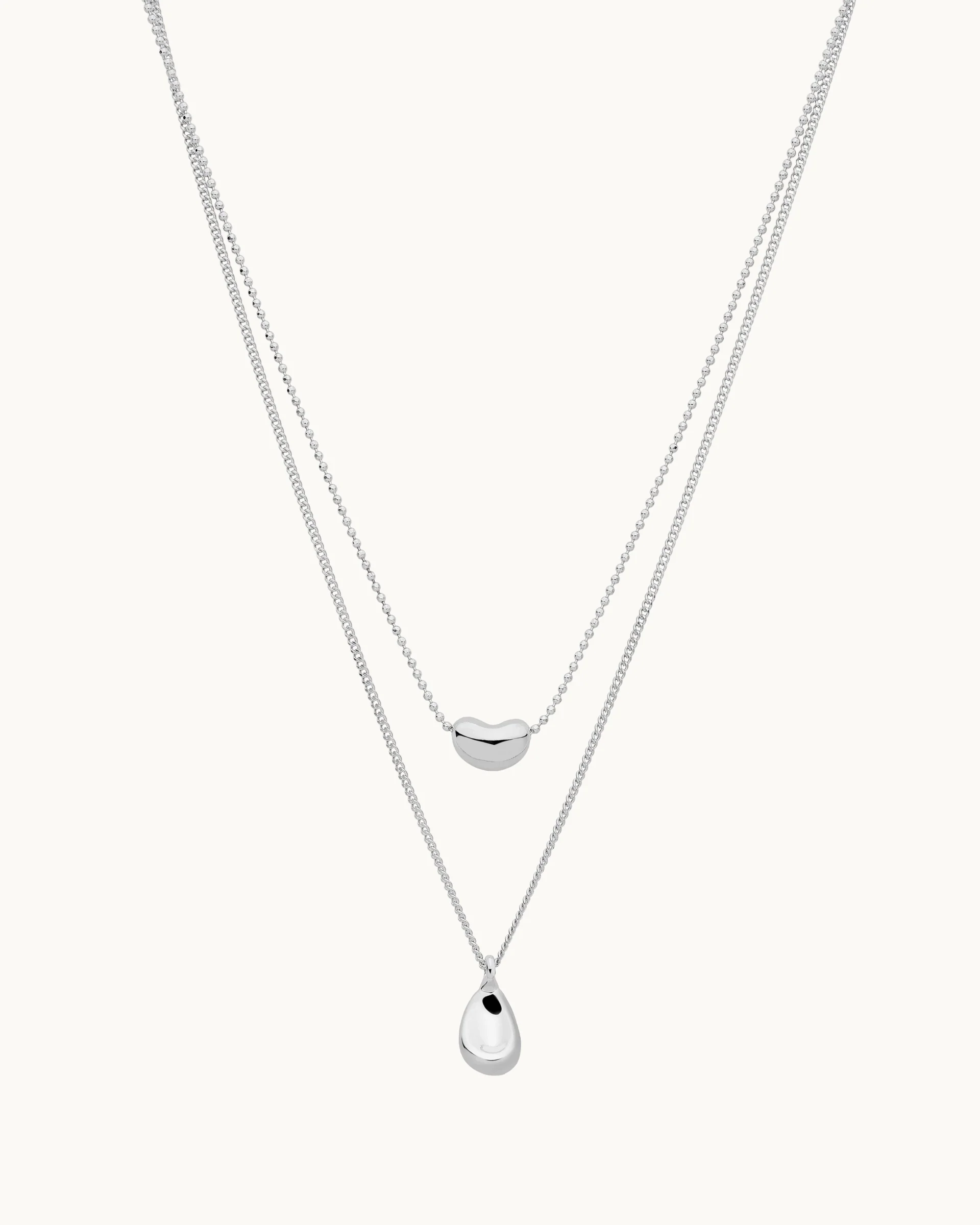 Tabatha Layered Sculptural Necklace in Silver