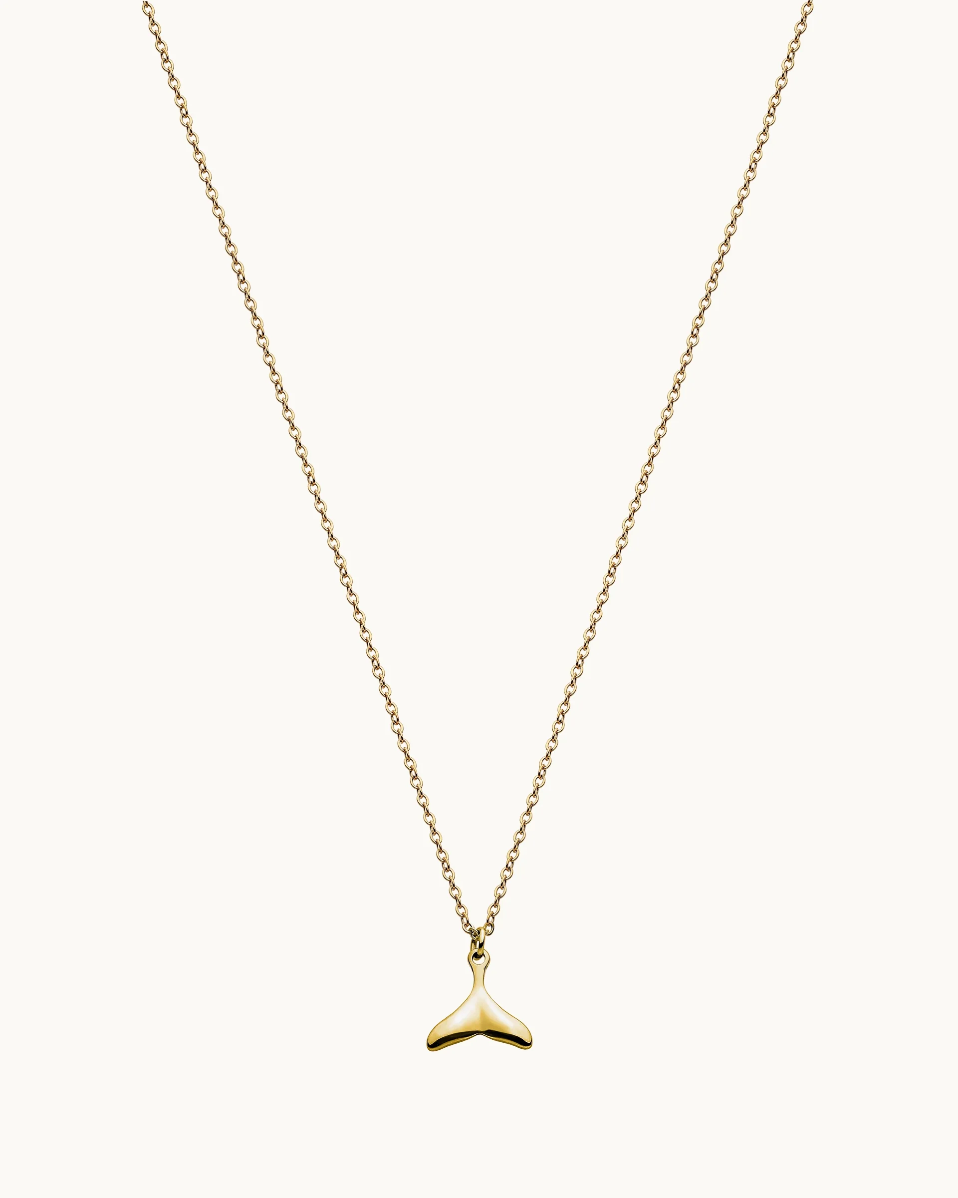 Thalia Whale Tail Necklace in Gold
