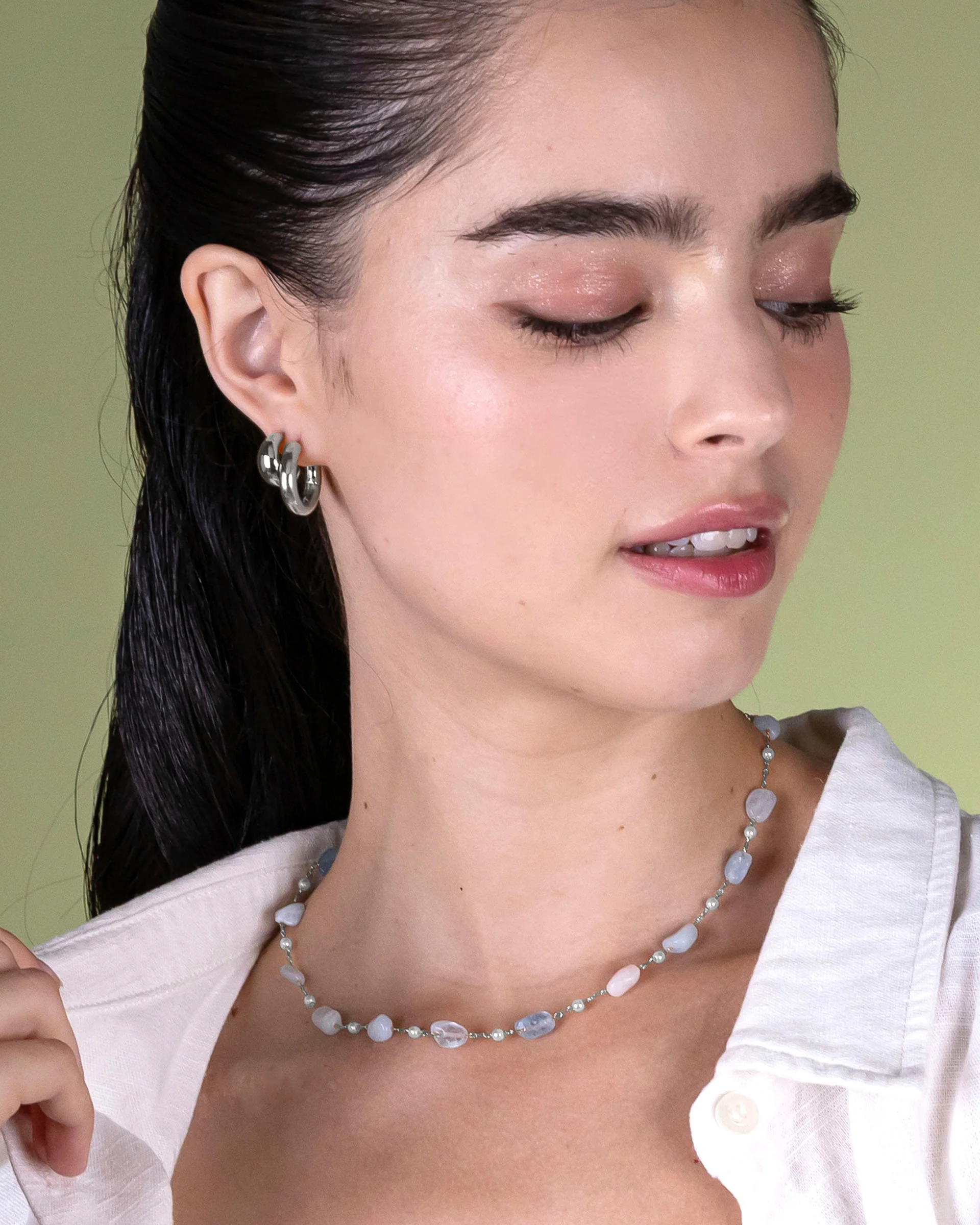 Viviana Hoop Earrings in Silver - Image 3